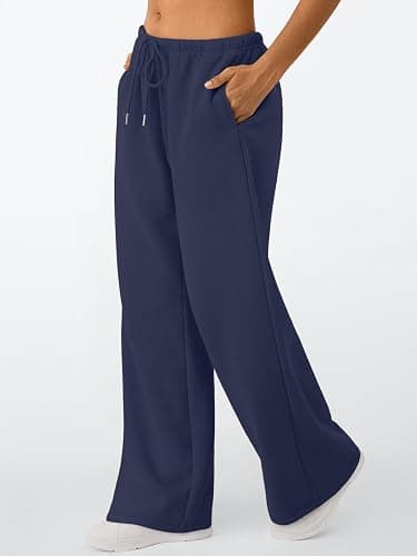 Trendy Queen Womens Wide Leg Sweatpants Baggy Drawstring Low Rise Lounge Pants 2025 Fall Joggers with Pockets thumbnail 4