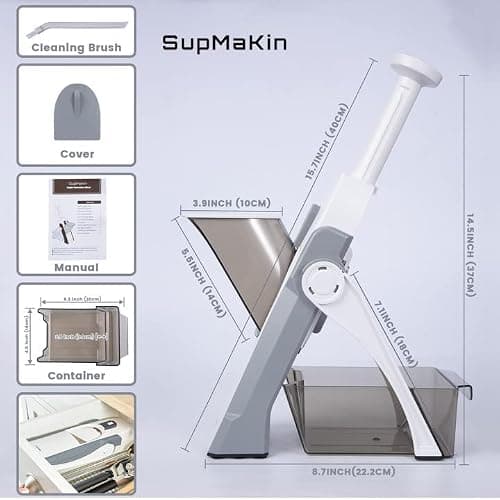 SupMaKin Mandolina di verdure, Spessore regolabile Patate Affettatrice Cipolla Chopper Kitchen Chopping Artifact Multifunzionale Cutte thumbnail 2