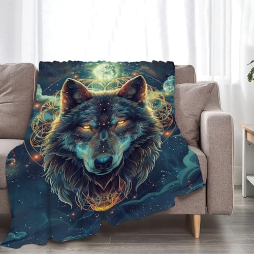 Tijuboni Wolf Throw Blanket Wolf Gifts for Girls Boys Women Men Kids Adults Soft Flannel Fleece Blanket for Couch Sofa ​Bed Home Decor 40"x50" thumbnail 8