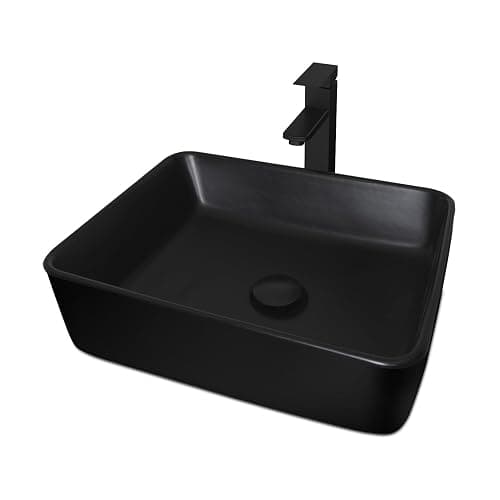 SOLIDEE 28'' Floating Bathroom Vanity with Sink, Wall Mounted Vanity, Black | Floating Bathroom Cabinets, Black handle, 1 Door, 1 Drawer & Open Shelf, Black Ceramic Sink thumbnail 4