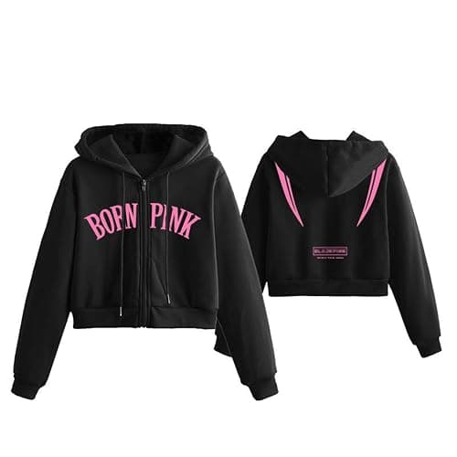 BLI-NK Album Born Pink Hoodie K-Pop Support Bedrucktes Merch-Sweatshirt Baumwoll-Reißverschluss-Shirts - Image 1
