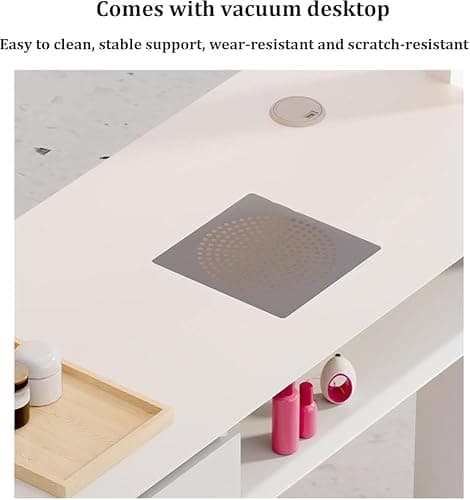 Wooden Nail Artist Manicure Table with Dust Collector – Salon Spa Workstation, Nail Tech Desk, Home Beauty Station for Makeup & Nail Care(Size:120 * 40 * 78 cm) thumbnail 4
