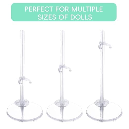 XJMWXHFC 10pc Adjustable Doll Display Holders, Clear Plastic Action Figure Stands, Transparent Support for 11-13 Inch Tall Dolls thumbnail 6