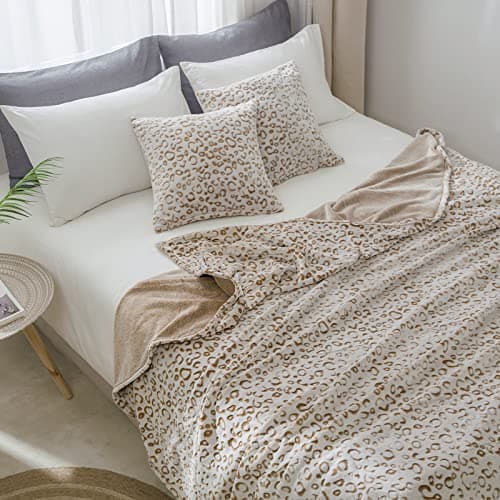 FY FIBER HOUSE Cheetah Print Blanket Flannel Fleece Throw Blanket with 3D Leopard Print, 50"X60", Brown thumbnail 6