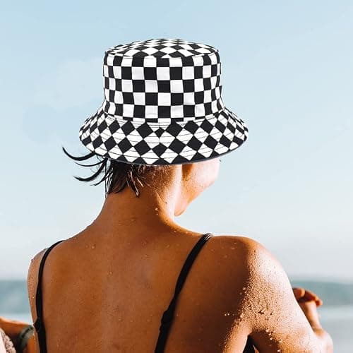 Bucket Hat Cotton Double-Side-Wear Reversible Sun Hat for Women Men, Summer Vacation Travel Beach Packable Fisherman Hat thumbnail 5