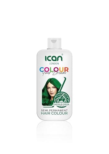 ican London Colour Your Dream Semi Permanent Hair Color 100ml (164-EMERALD GREEN) - Image 1