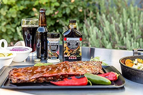 Cuisinart Grilling Prep & Serve Trays, 17x10.5 inch BBQ Tray Safe for Food Handling, 2 Dishwasher Safe Nesting Trays Black & Red, Perfect Grilling Accessories for Cooked & Raw Meat, Fits 6 Burgers thumbnail 11