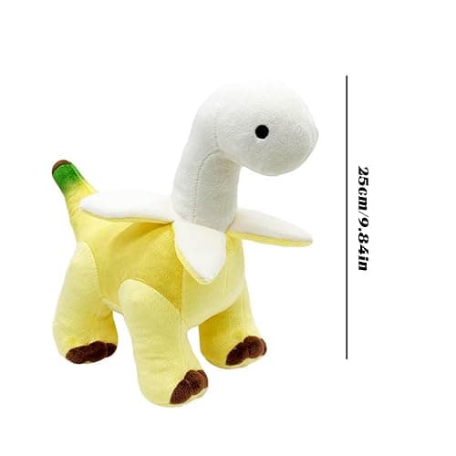 Peluche dinosaure banane jaune de 25,4 cm, design doux et créatif, cadeau parfait pour les enfants et les adultes, cadeau idéal pour les anniversaires thumbnail 3