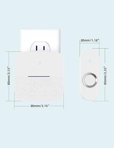 AIDA Lighted Wireless Doorbell for Home, Waterproof Battery Doorbell 1,000ft Range, 5 Volume Levels with 58 Doorbell Chimes & LED Flash (White, Doorbell with 1 Button & 1 Receiver) thumbnail 6