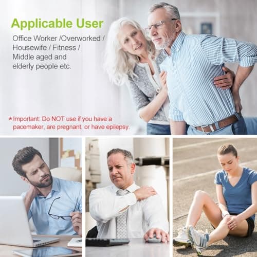 AUVON Rechargeable TENS Unit Muscle Stimulator, 24 Modes 4th Gen TENS Machine with 8pcs 2"x2" Premium Electrode Pads for Pain Relief thumbnail 7