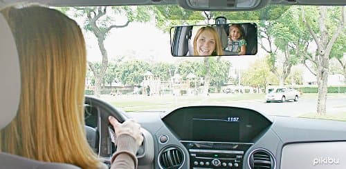 Family Car Mirror by Pikibu® - A better way to see your kids. View ALL your children and your blind spots - 180-degree View - High Definition Clarity thumbnail 2