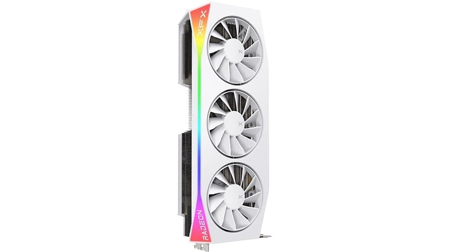 XFX Mercury AMD Radeon RX 9070XT OC Gaming White Edition with RGB 16GB GDDR6, HDMI 3xDP, AMD RDNA 4 RX-97TRGBBW9 thumbnail 2