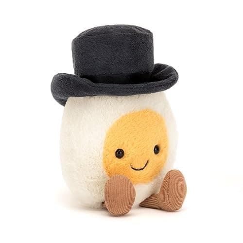 Jellycat Amuseables Boiled Egg Groom Stuffed Toy, 5.5 inches - Food Plush - Fun Wedding & Engagement Gift - Image 1