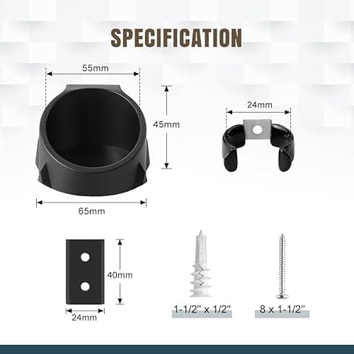 Lenink 2 Pack Lightsaber Wall Mount - Holder Rack Compatible with Galaxy's Edge and Most Lightsabers (Black) - Black thumbnail 6