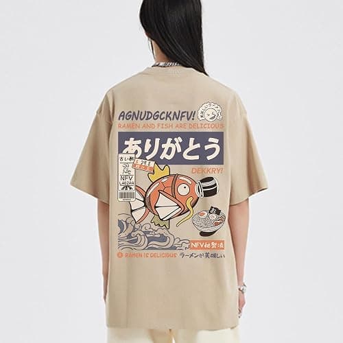 AOKLOK Cute Cartoon Fish Graphic T-Shirt thumbnail 3