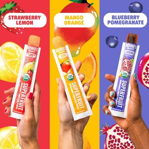 DeeBee's Organics SuperFruit Freezie Pops Variety Pack, No Added Sugars, No Artificial Flavors or Colors (Pack of 50) thumbnail 6