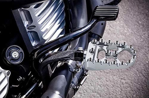 Hopider CNC Wide Foot Pegs 360° Roating MX Chopper Bobber Style for harley Dyna Sportster Fatboy Iron 883,Silver thumbnail 7