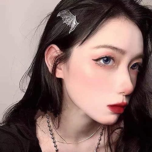 Halloween Bat Wing Hair Clips for Women Girls Devil Wings Hair Clip Silver Devil Wing Hair Barrettes Halloween Costumes Cosplay Hair Accessories for Women Bat Wings Clips thumbnail 3
