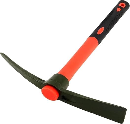 Garden Pick Mattock, 38x25cm Red Pickaxe with Fiber Handle, Garden Mattock for DIY | Camping | Gardening | Digging | Paving | Farm | Hand Tools | Construction thumbnail 6