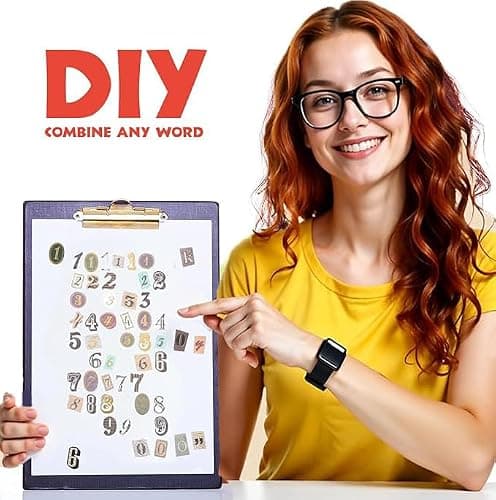Dmopipp 347PCS Vintage Stickers, 6 Sheet Scrapbook Stickers Graffiti, Cute Vintage Letters Numbers Self Adhesive Decals Scrapbooking Supplies for Diary DIY Art Album Paper Crafts thumbnail 4
