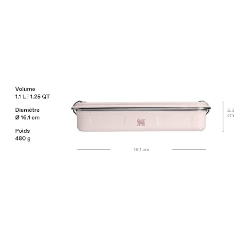 STANLEY 1913 The Useful Classic Box 1.2 L - Lavable au lave-vaisselle - Boîte à lunch en acier inoxydable - Boîte à sandwich empilable - Sans BPA - Fermeture sécurisée - Rose Quartz thumbnail 2