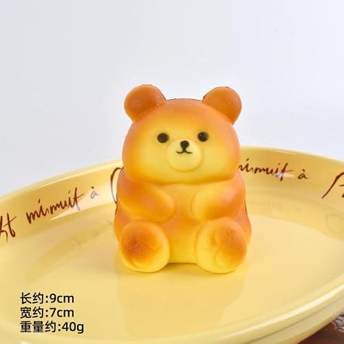 Squishy Toys, Cute Bread Toast Bear Sqweezy Slow Rising, Soft Squishies Party Favors for Anxiety Stress Relief, Original Sensory Fidget Squeeze Novelty Relax Toy and Gift for Adults-Bear thumbnail 4