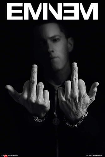 POSTER STOP ONLINE Eminem - Music/Personality Poster (Fingers/Flipping The Bird) (Size 24" x 36") - Image 1
