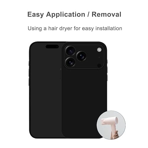 Skin Sticker Compatible with iPhone 14, 15, 16, 17, Protector Film Vinyl Decal Black Cover for Phone Back Camera Side (for 17 Pro) thumbnail 4