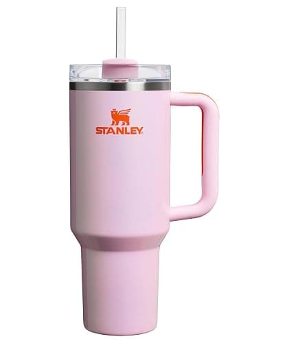 Stanley Quencher H2.0 Tumbler with Handle and Straw 40 oz | Flowstate 3-Position Lid | Cup Holder Compatible for Travel | Insulated Stainless Steel Cup | BPA-Free | Rose Petal Shimmer - 40 Ounces - Rose Petal Shimmer - Image 1
