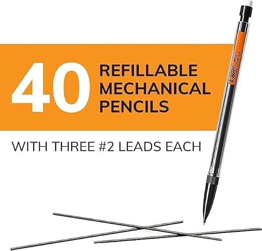 BIC Xtra Smooth Mechanical Pencil with 0.7 mm Medium Point, Refillable and Retractable, 40-Count Pack thumbnail 5