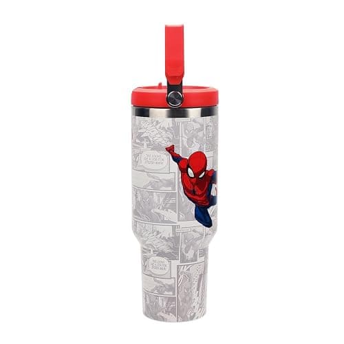 Spider-Man Web Swinging Poses White 40 Oz Stainless Steel Water Bottle thumbnail 4