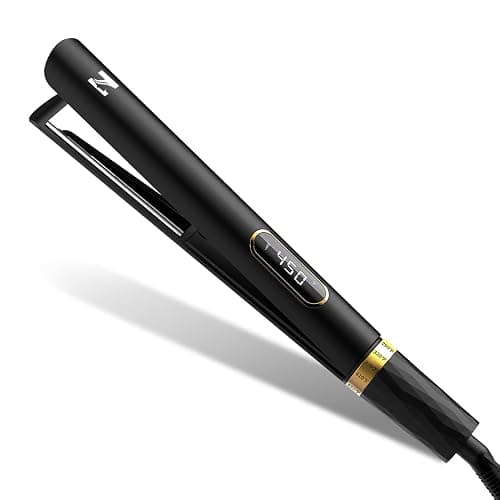 Nicebay 1” Titanium Flat Iron, Fast Heating Hair Straightener & Curler,with 5 Temp Settings, Negative Ion Technology,Travel-Friendly, Smooth Salon Design - Image 1