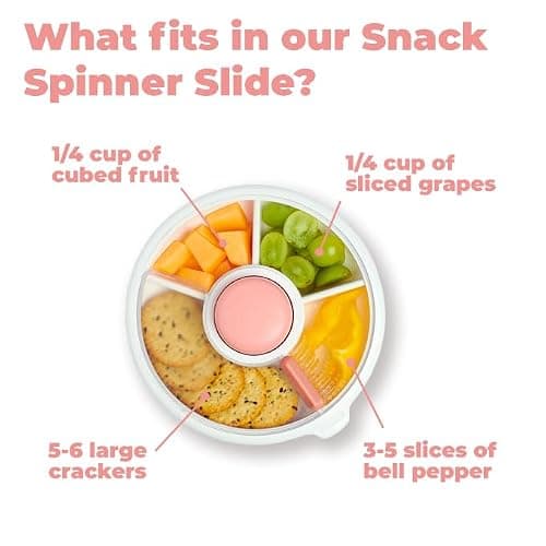 GoBe Kids Small Snack Spinner Slide Bundle with Hand Strap and Sticker Sheet - Reusable Snack Container with 5 Compartment Dispenser and Lid | BPA/PVC Free | Dishwasher Safe | No Spill thumbnail 6