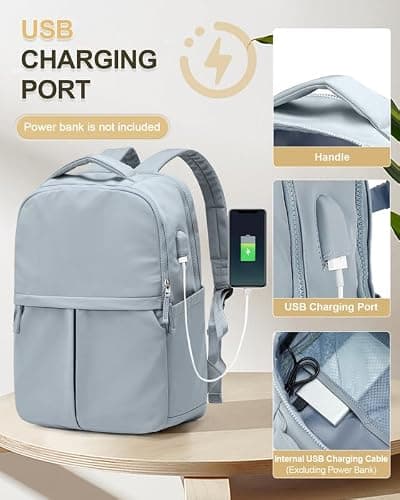 suratio Laptop Backpack for Women Large Travel Backpack for Men Gym Work Teacher Backpack with Laptop Compartment Casual Daypack Backpacks Blue thumbnail 3