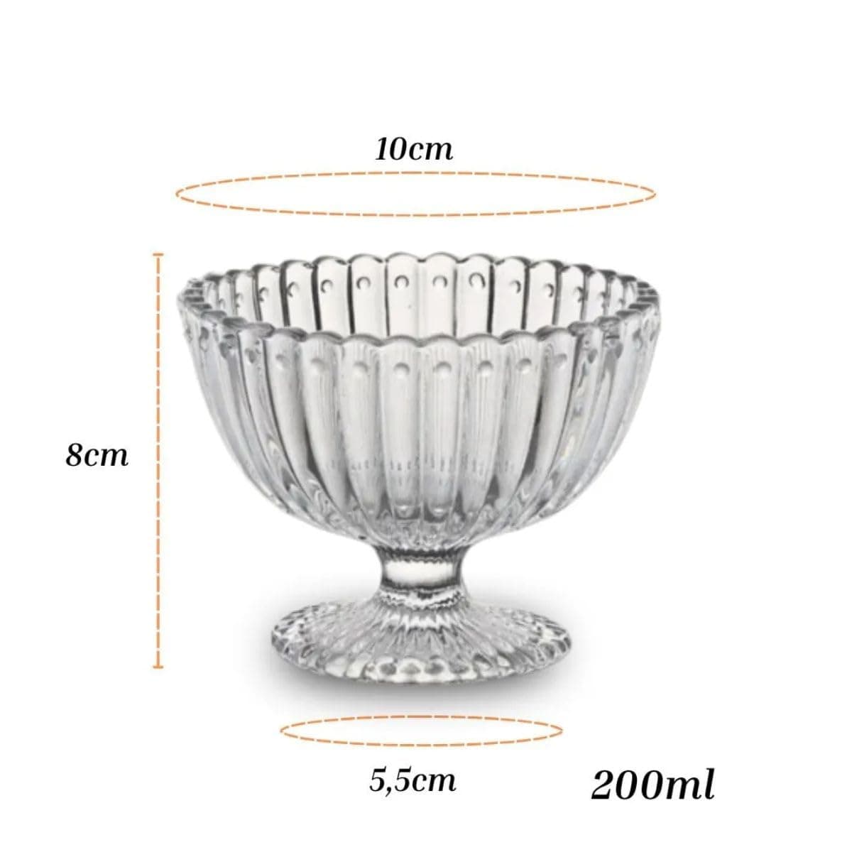 Jogo de Taças para Sobremesa 200 ml com 6 Colheres de Aço Inox Kit Elegante em Vidro para Servir Doces Sobremesas e Sorvetes Premium thumbnail 3