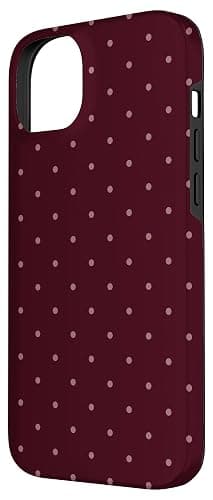 Mocha Cherry Polka Dots Summer Coquette Maroon Red Aesthetic Case for iPhone 14 Plus thumbnail 2