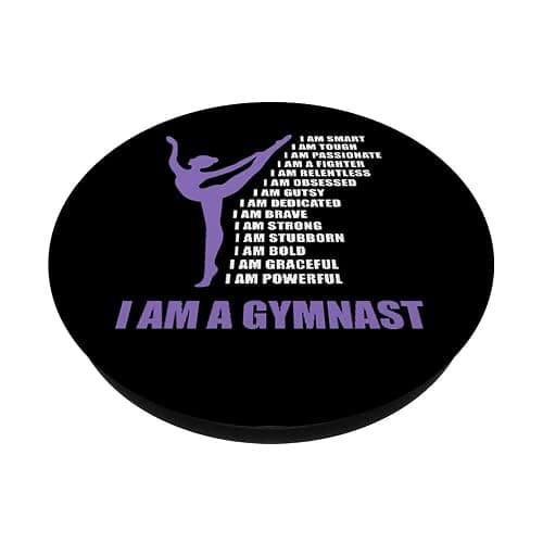 I Am A Gymnast Gifts For Girls Gymnastics Gift Ideas PopSockets PopGrip: Swappable Grip for Phones & Tablets PopSockets Standard PopGrip thumbnail 2