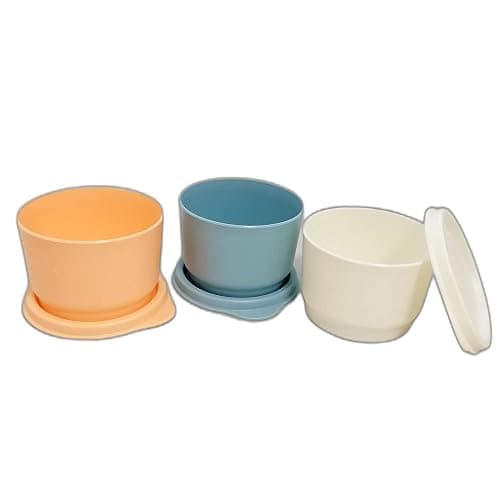 Tupperware SET (3) Kühlschrank Uno 120 ml bunt orange weiß blau Dose Vorrat Frischhaltedose Julchen thumbnail 4
