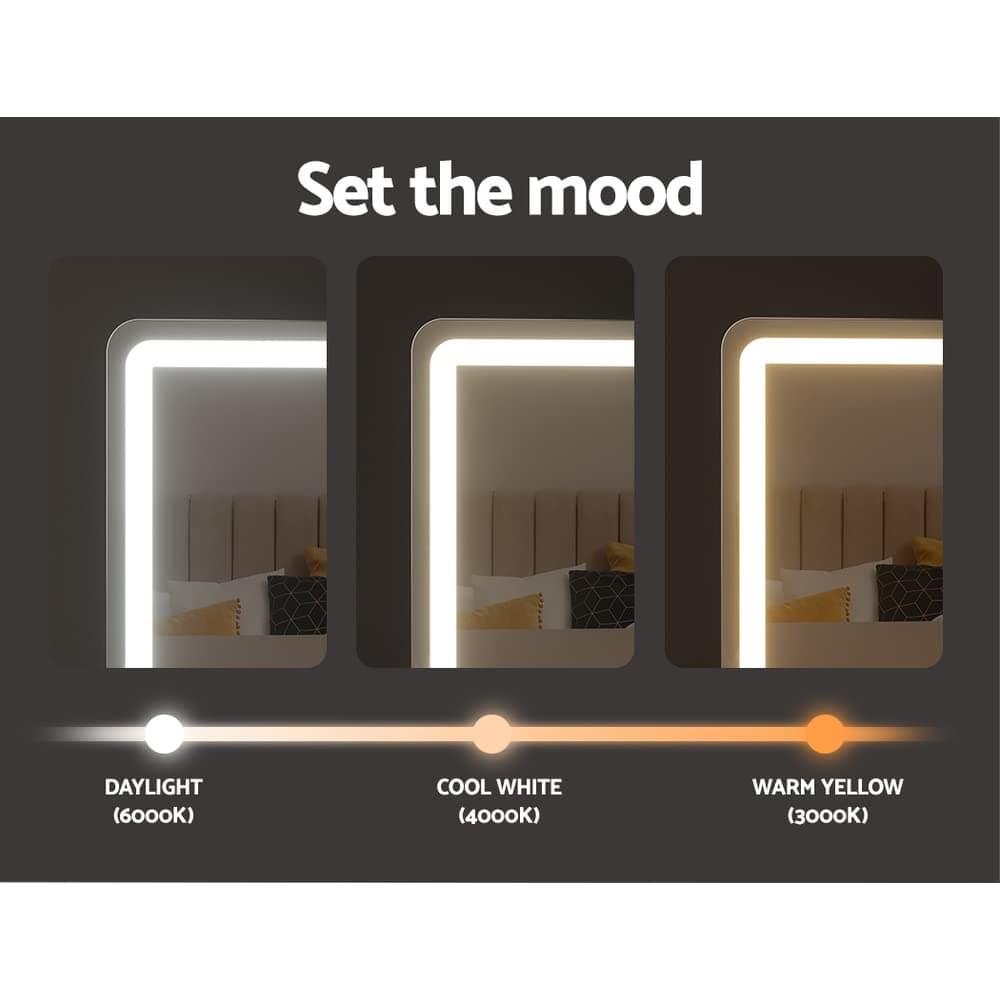 Embellir Large Makeup Mirror, Vanity Mirrors Beauty Cosmetic Dressing Bathroom Decor, LED Strip with 10X Magnification Frameless Tabletop Lights Rectangle Dimable thumbnail 3