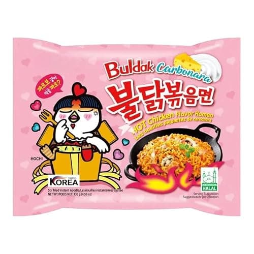 Hot Chicken Carbo Flavour Buldak Ramen Noodles Carbonara 130g Pack of 5 thumbnail 2