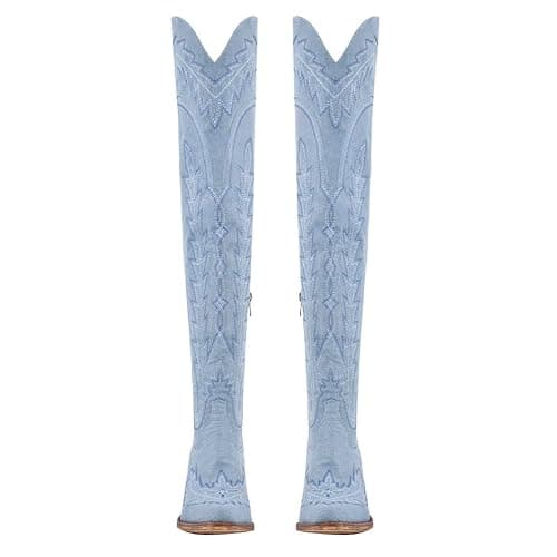 sexytag Cowgirl Boots Thigh High Wide Calf Embroidered Western Cowboy Boots thumbnail 3