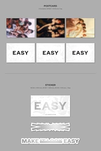 Generic LE SSERAFIM 3rd Mini Album EASY Vol.1 (BALMY FLEX ver), PINK, BLUE, GRAY thumbnail 6
