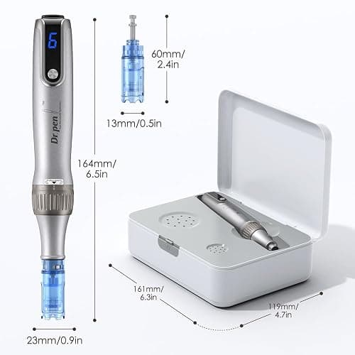 Dr. pen M8S Microneedling Pen Dermapen Stylo de Microneedling Professionnel Sans Fil Électrique avec Écran LCD et Chargement Type-C avec 7 Cartouches, Cadeaux pour Femmes, Mère, Petite Amie thumbnail 8