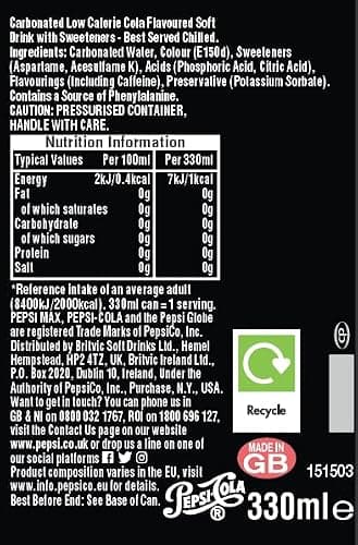 Pepsi Max Cans, 8 x 330ml thumbnail 2