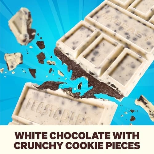 MrBeast Feastables Cookies & Creme Chocolate Bar, King Size, 10 Count | Fairtrade cocoa candy bars, ships cold, clean ingredients, no additives, sharable, party snacks, desserts, gifts, Halloween thumbnail 5