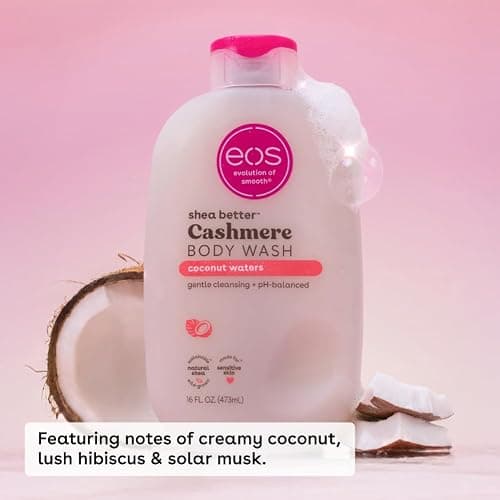 eos Shea Better Cashmere Body Wash, Coconut Waters, Moisturizing, pH Balanced Body Wash, Creamy Gel Formula, Paraben & Phthalate Free, Sensitive Skin, 16 fl oz thumbnail 3