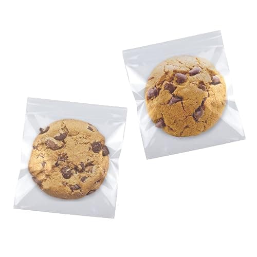 SUREHOME Cookie Bags Cellophane Clear Individual Treat for Cookies, 5x6 Inch Gift Giving Packaging, 100PCS Plastic Self Adhesive Wrappers Candy Bag - Image 1