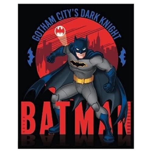 Batman City Dark Night Knight Throw Silk Touch Soft Blanket, Blue - Image 1