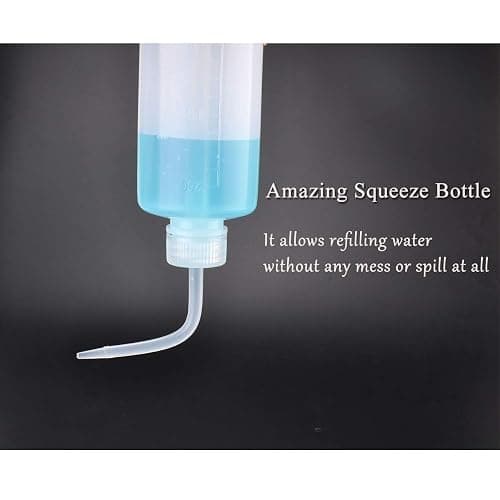 Valchoose Plastic Squeeze Bottle Leak Proof, 250ml | 8.5oz White Wash Bottle Chemical, LDPE, Safety, Medical with Narrow Mouth Scale Labels for Succulent Tattoo Label Watering (1 Bottle) thumbnail 5
