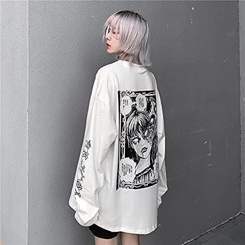 Gothic Cartoon Horror Graphic T-Shirt Women Character Print Loose Punk Japanese Pullover Top Harajuku Street Tees … thumbnail 8